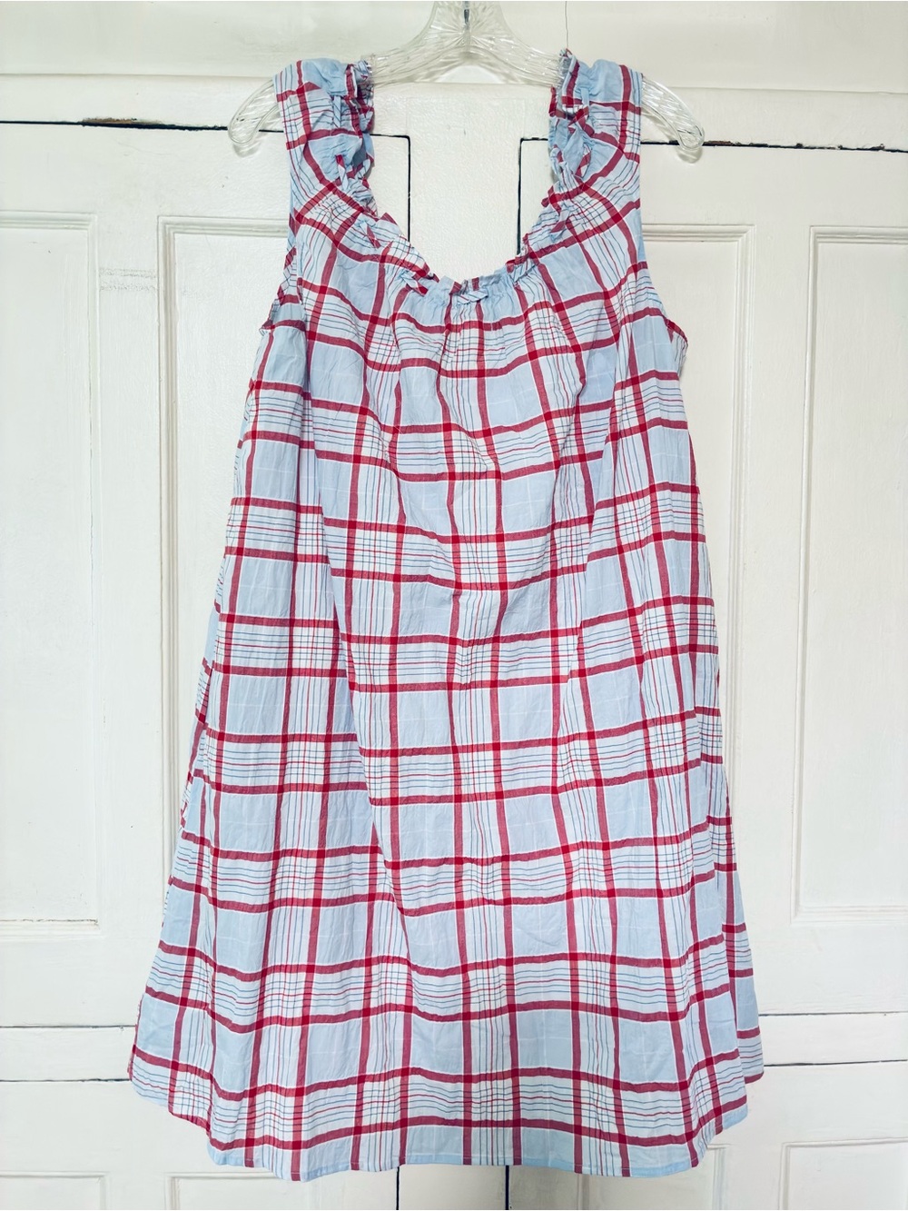 Universal Thread Women's Mini Swing Shift Dress Blue Plaid Size XXL New With Tag - Picture 4 of 7